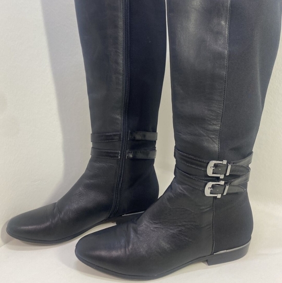 White House Black Market Shoes - White Hse Blck Mkt Boots 8.5 Zipper Sides Flat heel Stretch Fabric bck-PREL❤️VED